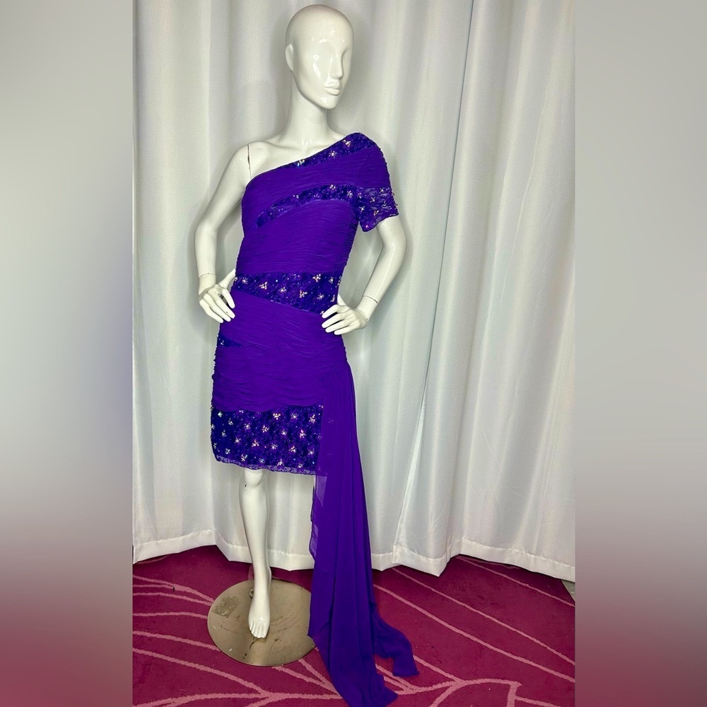 NWOT Purple Cold Shoulder Cocktail dress